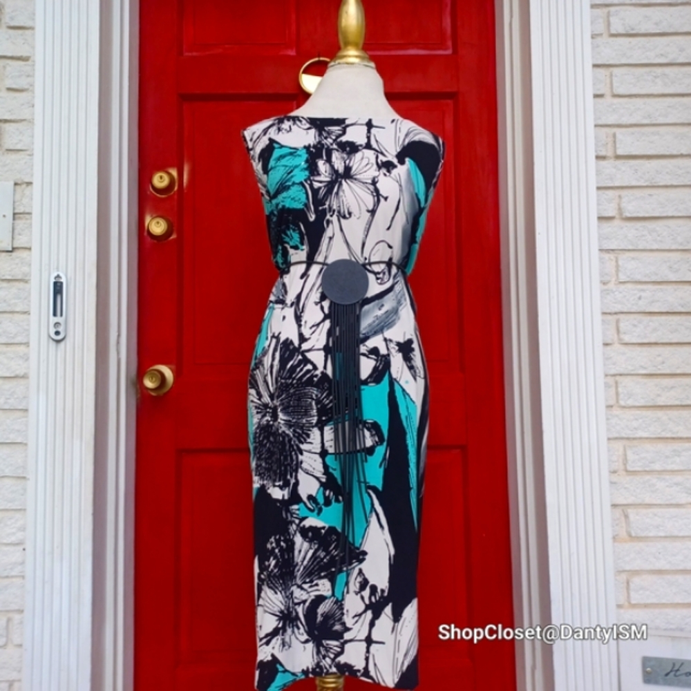 Connected Apparel Floral Print Sleeveless Dress - Picture 2 of 12